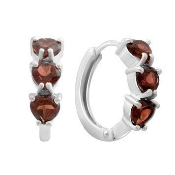 Срібні сережки з натуральним гранатом 3.25ct (2181620) 2181620 фото