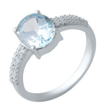 Срібна каблучка з натуральним топазом 3.55ct, вага виробу 3,15 гр (2017370) 18 розмір 2017370 фото