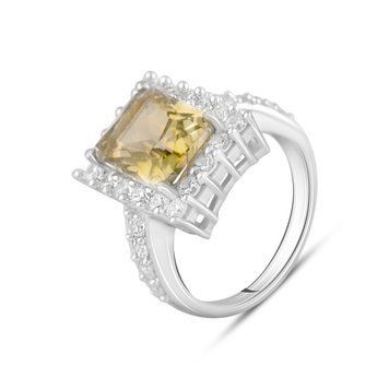 Серебряное кольцо с цитрином nano 4.18ct, вес изделия 4,85 гр (2117353) 16 размер 2117353 фото