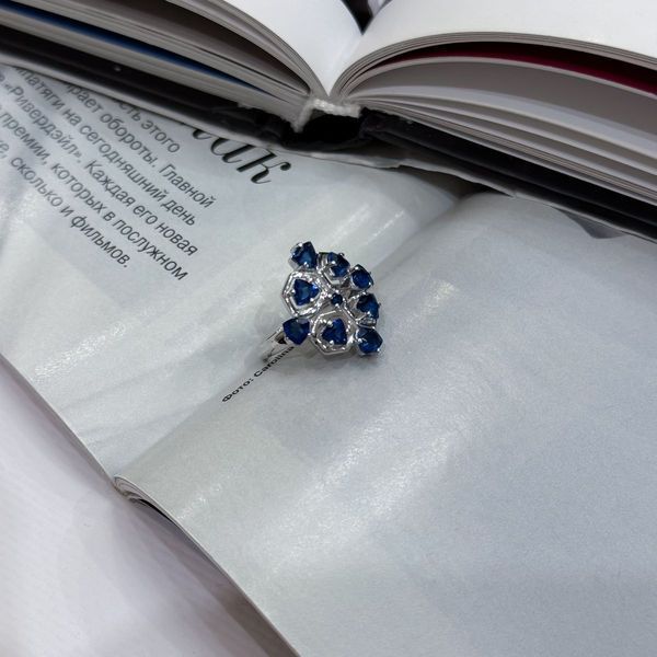 Серебряное кольцо с сапфиром nano 1.775ct, вес изделия 3,88 гр (2174653) 18 размер 2174653 фото