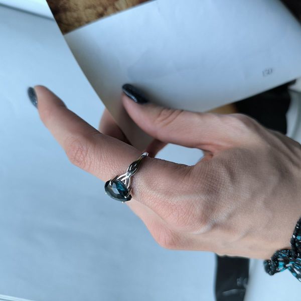 Серебряное кольцо с топазом Лондон Блю 3.363ct, вес изделия 2,67 гр (1988480) 17 размер 1988480 фото