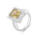 Серебряное кольцо с цитрином nano 4.18ct, вес изделия 4,85 гр (2117353) 16 размер 2117353 фото 1