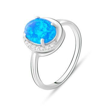 Серебряное кольцо с опалом 1.175ct, вес изделия 3,13 гр (2075905) 18 размер 2075905 фото