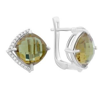 Срібні сережки з Султаніт султанітом 12.462ct (2122128) 2122128 фото