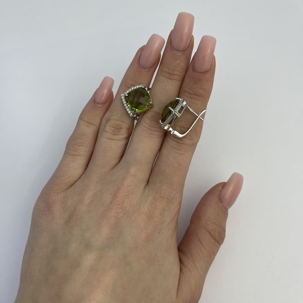 Срібні сережки з Султаніт султанітом 12.462ct (2122128) 2122128 фото