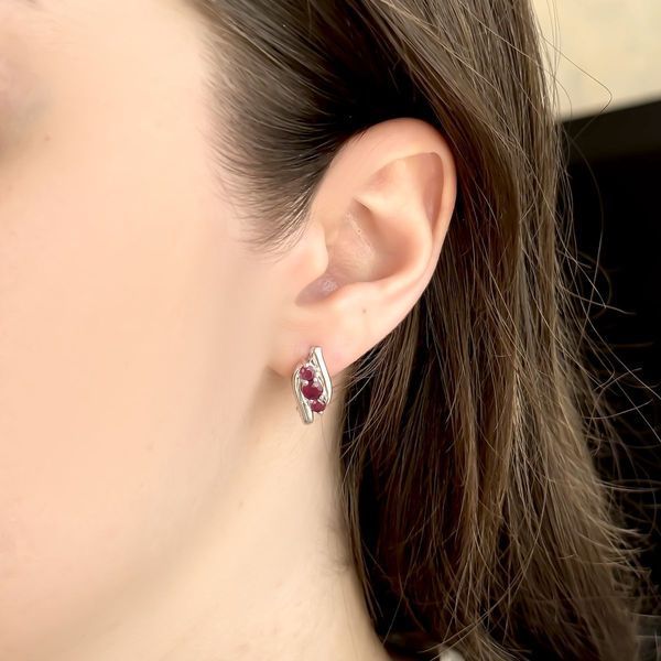 Срібні сережки з натуральним рубіном 1.483ct (2165392) 2165392 фото