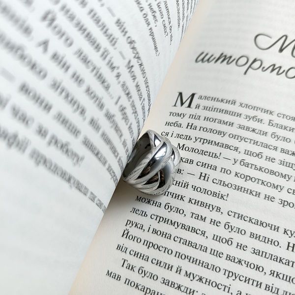 Срібна каблучка c без каменів, вага виробу 12,21 гр (2161172) 18.5 розмір 2161172 фото