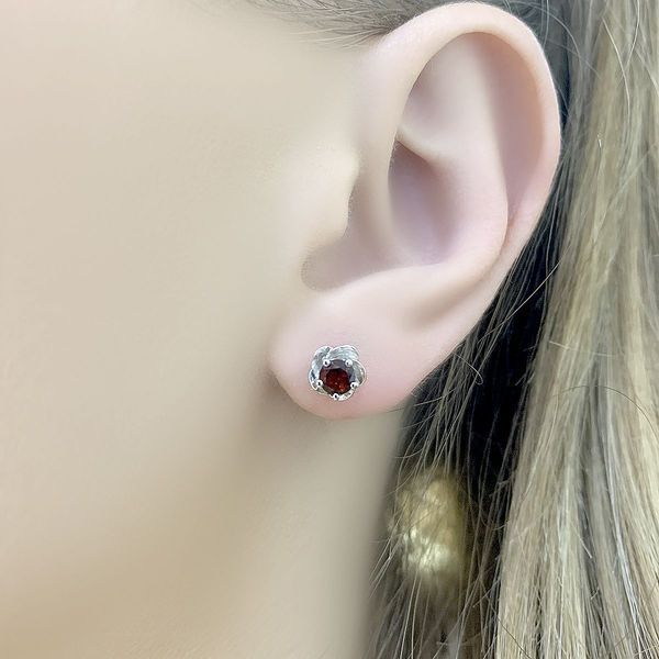 Серебряные серьги с натуральным гранатом 0.6ct (2058755) 2058755 фото