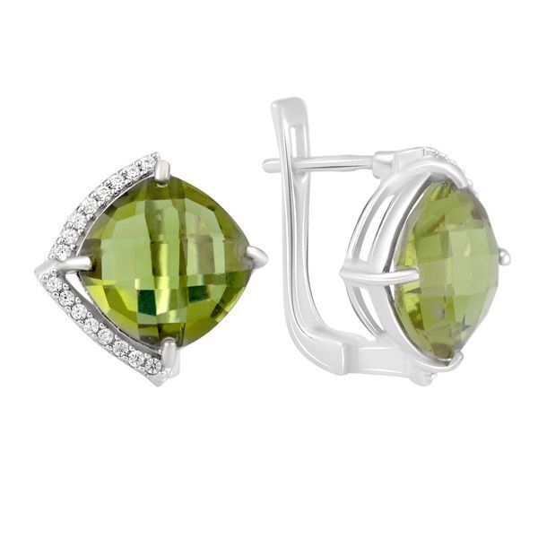 Срібні сережки з Султаніт султанітом 12.462ct (2122128) 2122128 фото