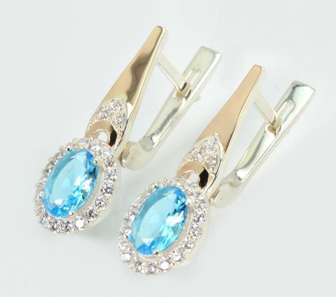 Серебряные серьги с золотыми пластинами 2795761627 фото
