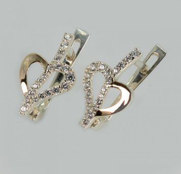 Серебряные серьги с золотыми пластинами 2795762266 фото