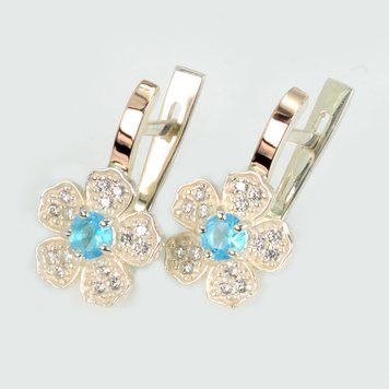 Серьги серебряные с золотыми пластинами 2795762817 фото