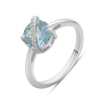 Серебряное кольцо с натуральным топазом 2.374ct, вес изделия 2,44 гр (2179634) 17.5 размер 2179634 фото