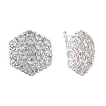 Срібні сережки з натуральним топазом 12.046ct (2124436) 2124436 фото