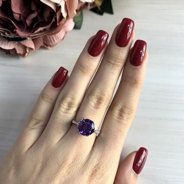 Серебряное кольцо с александритом 4.87ct, вес изделия 4,64 гр (2002338) 18 размер 2002338 фото