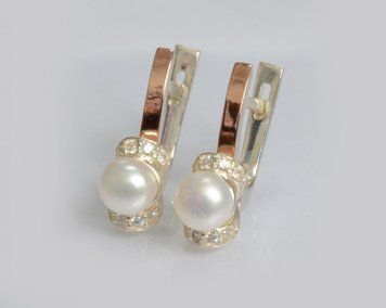 Серебряные серьги с золотыми пластинами 2795762317 фото
