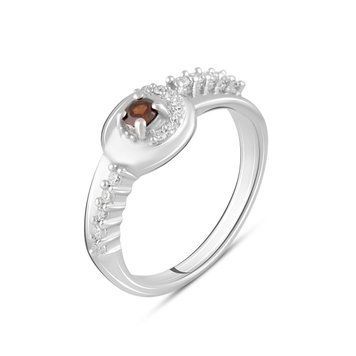 Серебряное кольцо с натуральным гранатом 0.142ct, вес изделия 3,11 гр (2104100) 17 размер 2104100 фото
