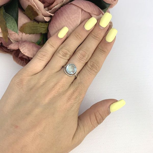 Срібна каблучка з натуральним топазом 4.031ct, вага виробу 2,77 гр (2089513) 18.5 розмір 2089513 фото