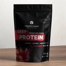 Говяжий протеин - Клубника Beef Protein &ndash; Strawberry VitalHarmony, 700 г VH036 фото