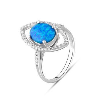 Серебряное кольцо с опалом, вес изделия 3,19 гр (2077633) 18 размер 2077633 фото