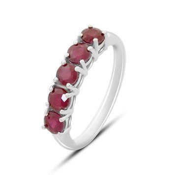Срібна каблучка з натуральним рубіном 2.1ct, вага виробу 2,49 гр (2165460) 17.5 розмір 2165460 фото