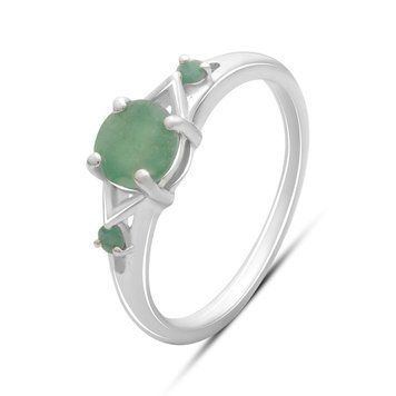 Срібна каблучка з натуральним смарагдом 0.808ct, вага виробу 1,97 гр (2181774) 17 розмір 2181774 фото