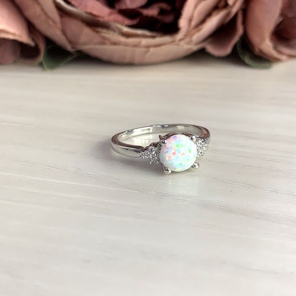 Срібна каблучка з опалом 0.54ct, вага виробу 3,22 гр (2018384) 18 розмір 2018384 фото