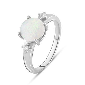 Серебряное кольцо с опалом 0.915ct, вес изделия 2,64 гр (2085591) 18 размер 2085591 фото