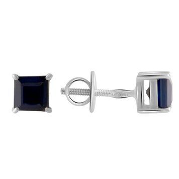 Срібні сережки з натуральним сапфіром 1.48ct (2058816) 2058816 фото