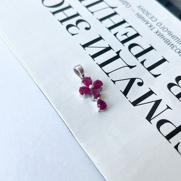 Срібний хрестик з рубіном 2.1ct (2139300) 2139300 фото