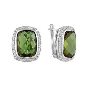 Срібні сережки з Султаніт султанітом 18.613ct (2104391) 2104391 фото