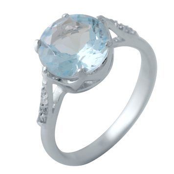 Срібна каблучка з натуральним топазом 4.289ct, вага виробу 4,16 гр (2042457) 17 розмір 2042457 фото