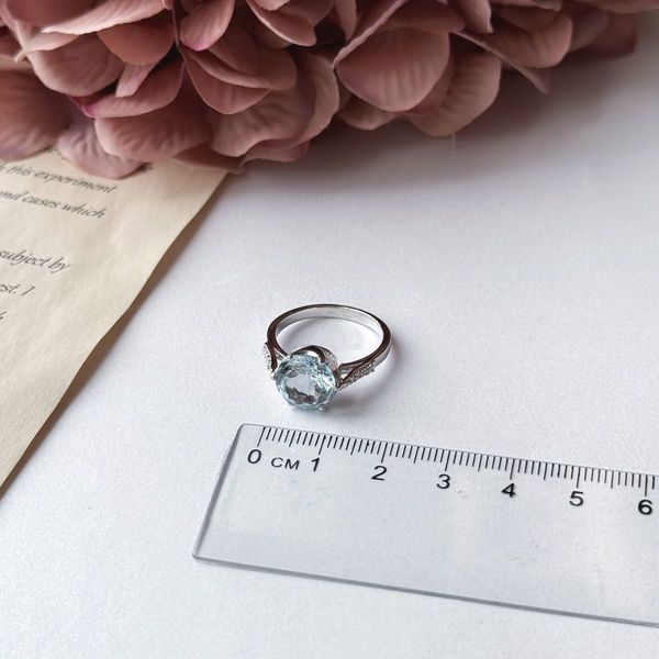 Серебряное кольцо с натуральным топазом 4.289ct, вес изделия 4,16 гр (2042457) 17 размер 2042457 фото