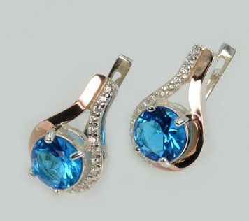 Серебряные серьги с золотыми пластинами 2795762271 фото