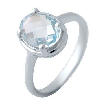 Срібна каблучка з натуральним топазом 2.76ct, вага виробу 3,41 гр (2042525) 18.5 розмір 2042525 фото