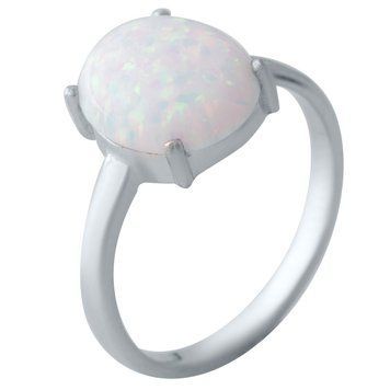 Срібна каблучка з опалом 1.8ct, вага виробу 1,98 гр (2018544) 17 розмір 2018544 фото