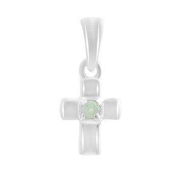 Срібний хрестик зі смарагдом 0.041ct (2151678) 2151678 фото
