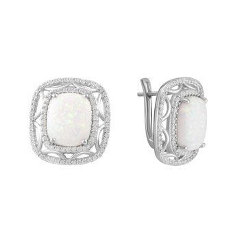 Срібні сережки з опалом 4.238ct (2085645) 2085645 фото