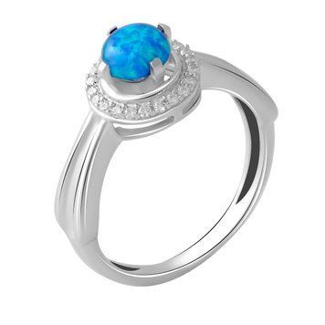 Срібна каблучка з опалом 0.65ct, вага виробу 2,84 гр (2050681) 17.5 розмір 2050681 фото
