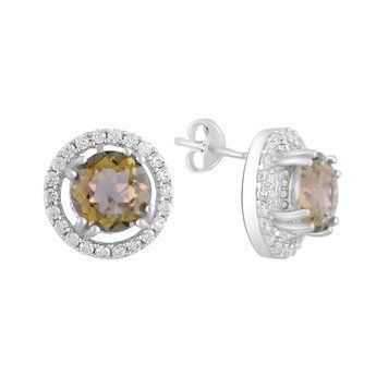 Срібні сережки з містик топазом 3.42ct (2122821) 2122821 фото