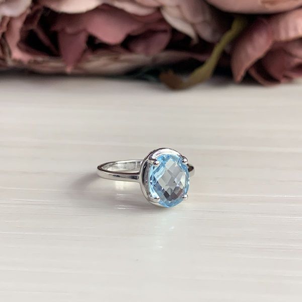 Серебряное кольцо с натуральным топазом 2.76ct, вес изделия 3,33 гр (2042525) 17.5 размер 2042525 фото