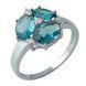 Серебряное кольцо с топазом Лондон Блю 2.438ct, вес изделия 3,12 гр (1990193) 17.5 размер 1990193 фото 1