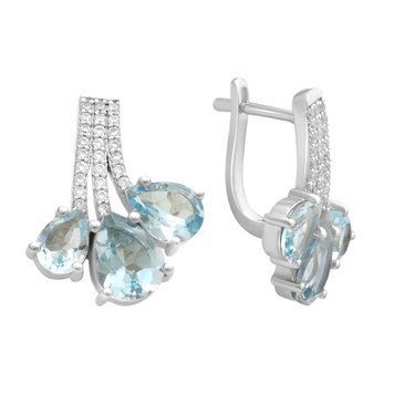 Срібні сережки з натуральним топазом 8.333ct (2179733) 2179733 фото