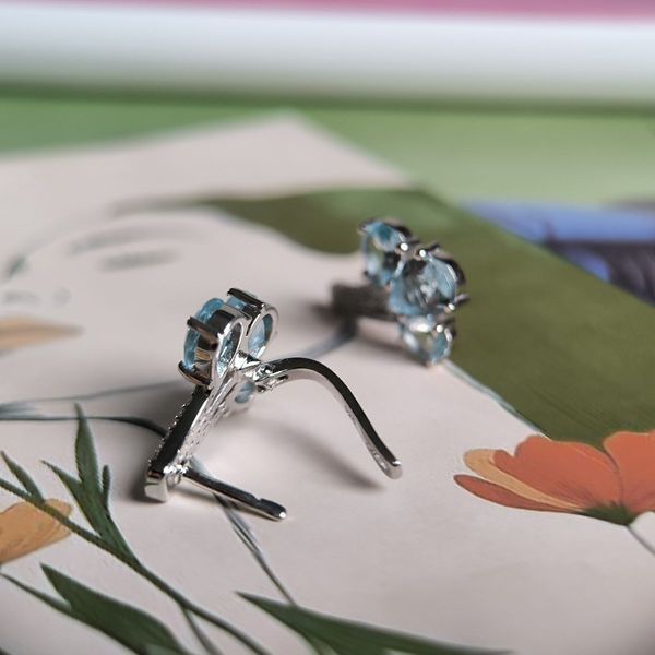 Срібні сережки з натуральним топазом 8.333ct (2179733) 2179733 фото