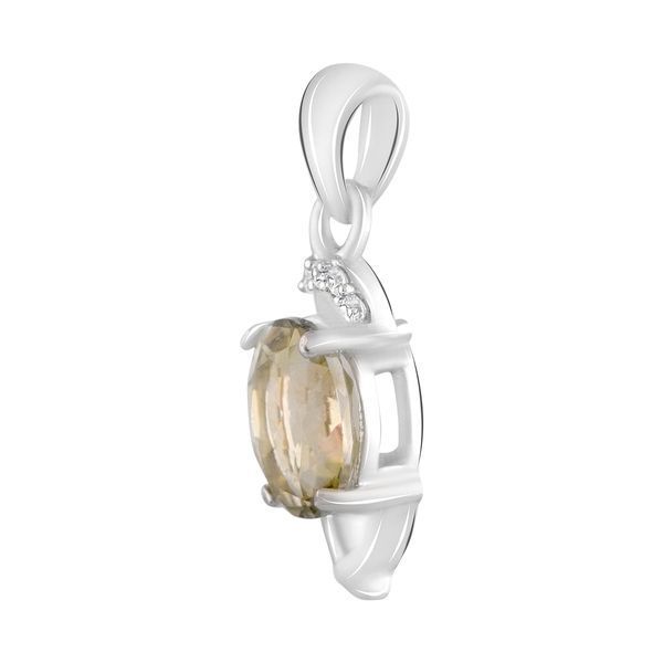 Срібна підвіска з цитрином nano 1.15ct, фіанітами (2122845) 2122845 фото