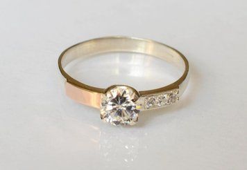 Серебряная кольца с золотыми вставками 2795762197 фото