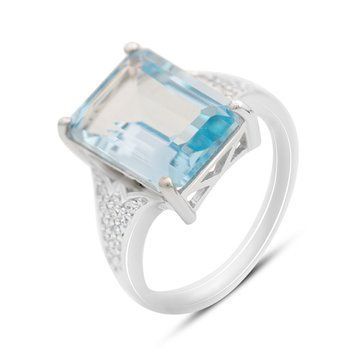 Срібна каблучка з натуральним топазом 9.91ct, вага виробу 6,08 гр (2165972) 18 розмір 2165972 фото