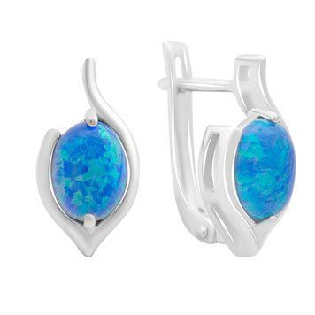 Срібні сережки з опалом 1.291ct (2170174) 2170174 фото