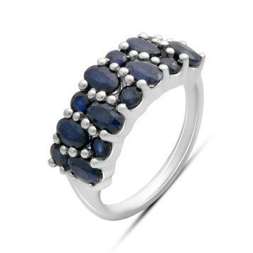 Серебряное кольцо с натуральным сапфиром 3.267ct, вес изделия 4,3 гр (2177715) 17.5 размер 2177715 фото