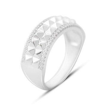 Срібна каблучка з фіанітами, вага виробу 5,24 гр (2169437) 17 розмір 2169437 фото